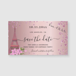 Birthday Blush Pink Paris speichern Datum Magnet