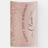 Birthday Blush Pink Rose Gold Glitzer Girl Banner (Vertikal)