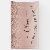 Birthday Blush Pink Rose Gold Glitzer Girl Banner (Vertikal)