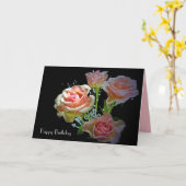 Birthday Blush Pink Roses Karte (Gelbe Blume)