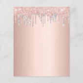 Birthday Blush Rose Gold Silber Einladung Flyer (Hinten)
