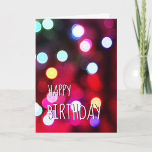Birthday Bokeh Party Lights Card Karte