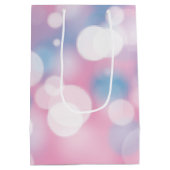 Birthday Bokeh Party Lights Mittlere Geschenktüte (Rückseite)