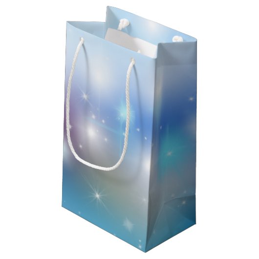 Birthday Bokeh und Stars Kleine Geschenktüte (Rückseite Schrägansicht)