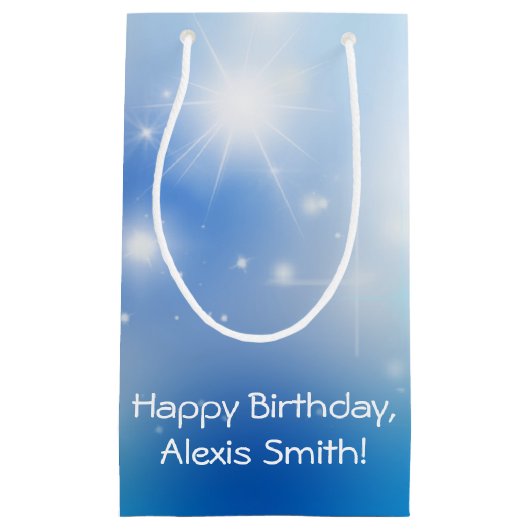 Birthday Bokeh und Stars Kleine Geschenktüte (Vorderseite)