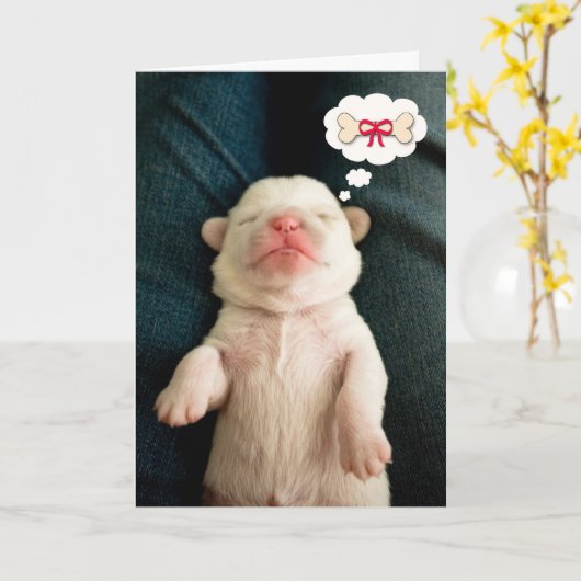 Birthday Bone Karte (Gelbe Blume)