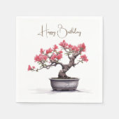 Birthday Bonsai Tree in Pot Serviette (Vorderseite)