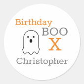 Birthday Boo Ghost Runder Aufkleber (Vorderseite)