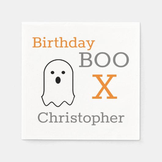Birthday Boo Ghost Serviette (Vorderseite)