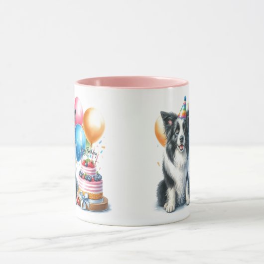 Birthday Border Collie Dog Lover Tasse (Zentrum)