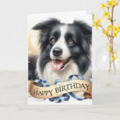 Birthday Border Collie From Dog Grußkarte Karte (Gelbe Blume)
