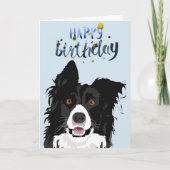 Birthday Border Collie Hund Tier Karte (Vorderseite)