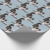 Birthday Border Collie on Blue Geschenkpapier (Ecke)