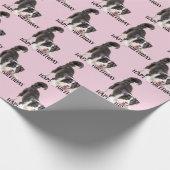 Birthday Border Collie on Pink Geschenkpapier (Ecke)