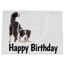 Birthday Border Collie on Wood