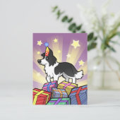 Birthday Border Collie Postkarte (Stehend Vorderseite)