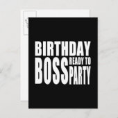 Birthday Boss Bereit zum Party Einladungspostkarte (Vorne/Hinten)
