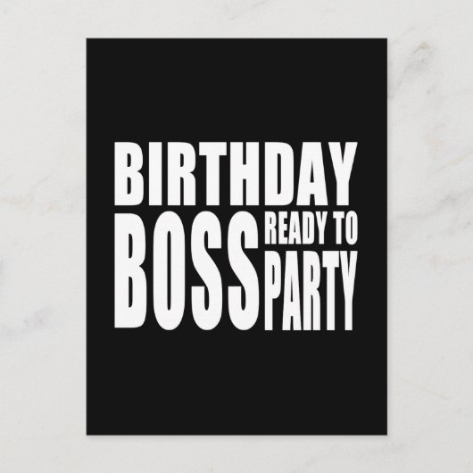 Birthday Boss Bereit zum Party Einladungspostkarte (Vorderseite)