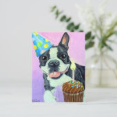 Birthday Boston Postkarte (Stehend Vorderseite)