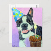 Birthday Boston Postkarte (Vorne/Hinten)