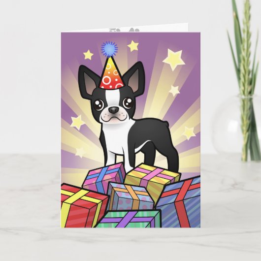 Birthday Boston Terrier Karte (Vorderseite)