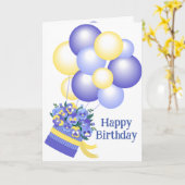 Birthday Bouquet Balloons Pansy Garden Blume Karte (Gelbe Blume)
