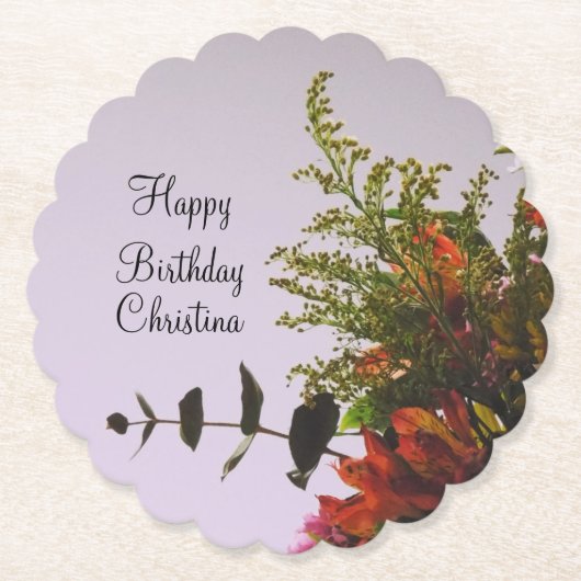 Birthday Bouquet Untersetzer (Vorderseite)