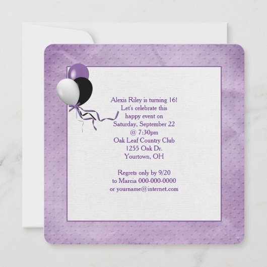 Birthday Bow im Foto Einladung (Rückseite)