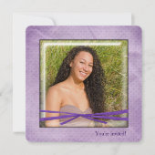 Birthday Bow im Foto Einladung (Vorderseite)