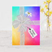 Birthday Bow mit Daisy On Rainbow Abstrakt Karte (Gelbe Blume)