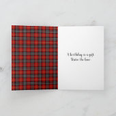 Birthday Bow mit Daisy on Tartan Kariert Karte (Innenseite)