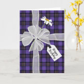Birthday Bow mit Daisy on Tartan Kariert Karte (Gelbe Blume)