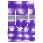 Birthday Bow on Gingham Mittlere Geschenktüte (Rückseite)