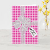 Birthday Bow on Pink Gingham Karte (Gelbe Blume)