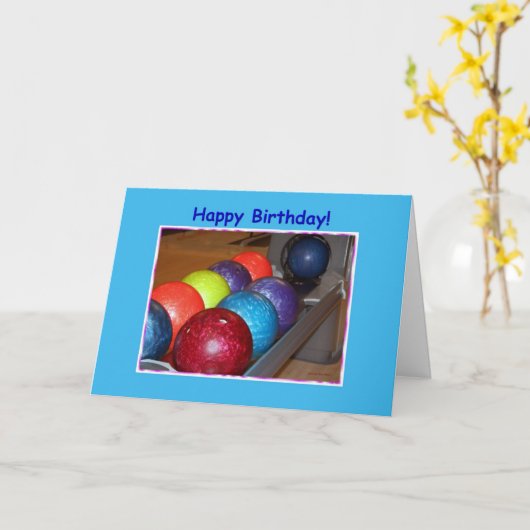 Birthday Bowling Balls Karte (Gelbe Blume)