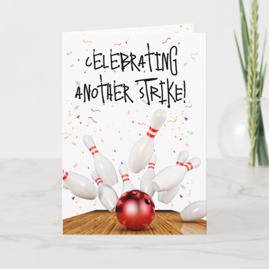 Birthday Bowling Strike Karte (Vorderseite)