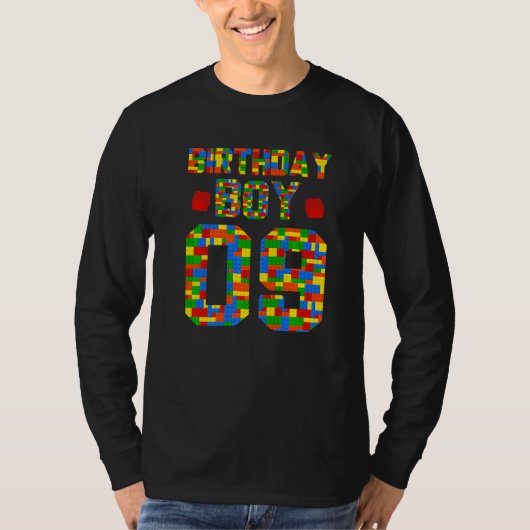 Birthday Boy 09 Brick Builder Blocks Master Build T-Shirt (Vorderseite)