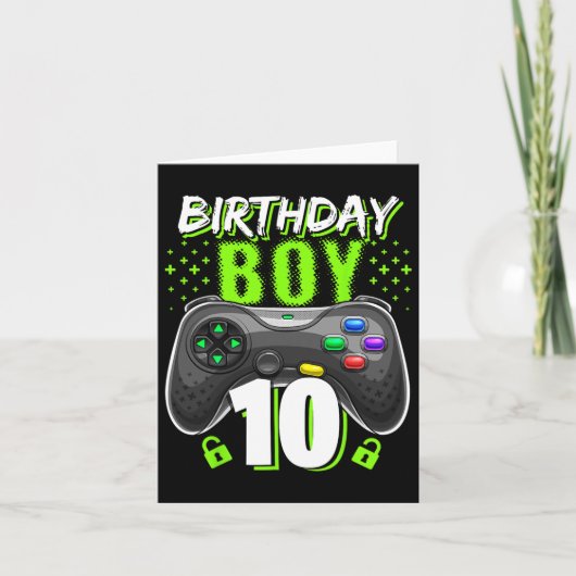 Birthday Boy 10 Video Game Controller Gamer 10. B Karte (Vorderseite)