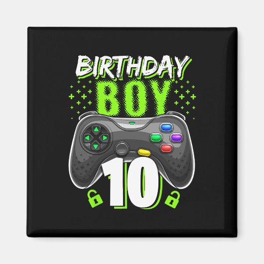 Birthday Boy 10 Video Game Controller Gamer 10. B Magnet (Vorne)