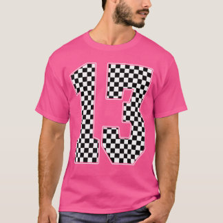 Birthday Boy 13 Race 13. Racing Checkered Flag T-Shirt