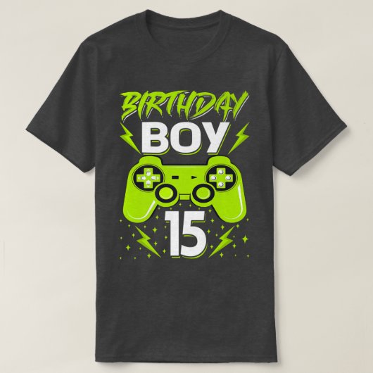 Birthday Boy 15 Video Game Controller Gamer 15th B T-Shirt (Design vorne)