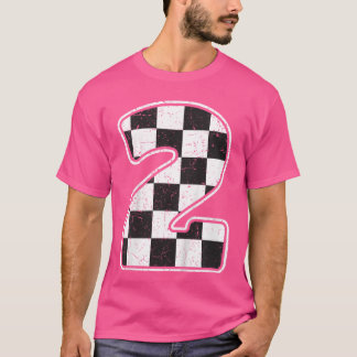 Birthday Boy 2 Two Race 2. Geburtstag Racing Flag T-Shirt