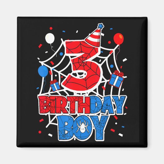Birthday Boy 3 Year Old Sders 3rd Birthday Kids  Magnet (Vorne)