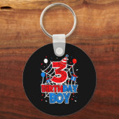 Birthday Boy 3 Year Old Sders 3rd Birthday Kids  Schlüsselanhänger (Vorderseite)