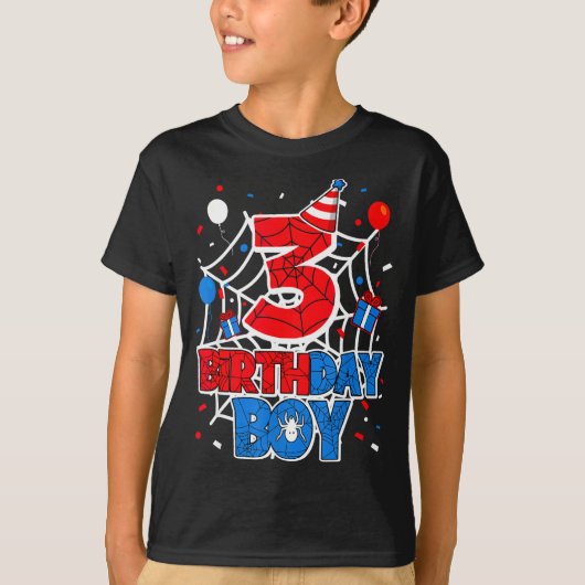 Birthday Boy 3 Year Old Sders 3rd Birthday Kids  T-Shirt (Vorderseite)