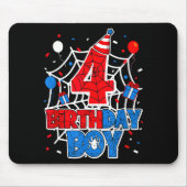 Birthday Boy 4 Year Old Sders 4th Birthday Kids  Mousepad (Vorne)