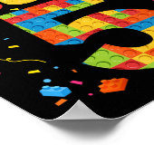Birthday Boy 5 Year Old Building Blocks 5th Birthd Poster (Ecke)