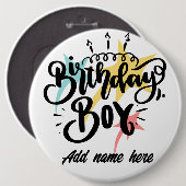 Birthday Boy 6" kolossale Runde Button (Vorne & Hinten)