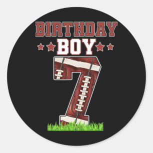 Birthday Boy 7 Football Lover Ball 7 Jahre alte Bd Runder Aufkleber