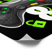 Birthday Boy 8 Video Game Controller Gamer 8th Bir Poster (Ecke)